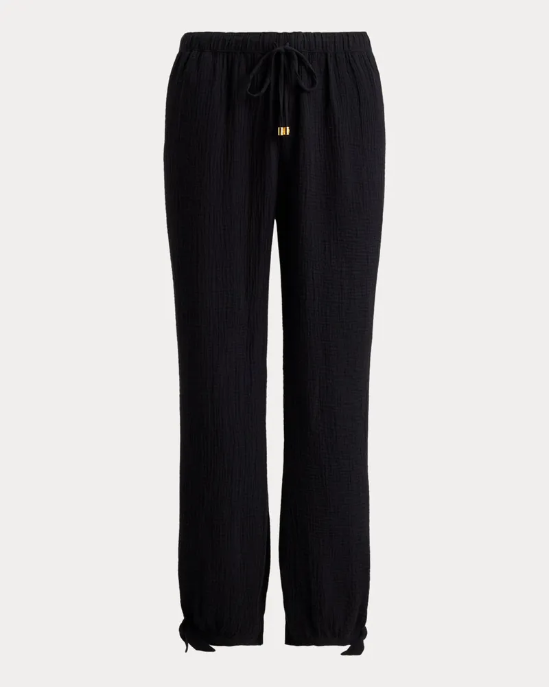 Ralph Lauren Cover-up-Hose aus Baumwollgaze Black