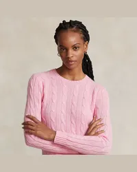 Ralph Lauren Kaschmirpullover mit Zopfmuster Pink