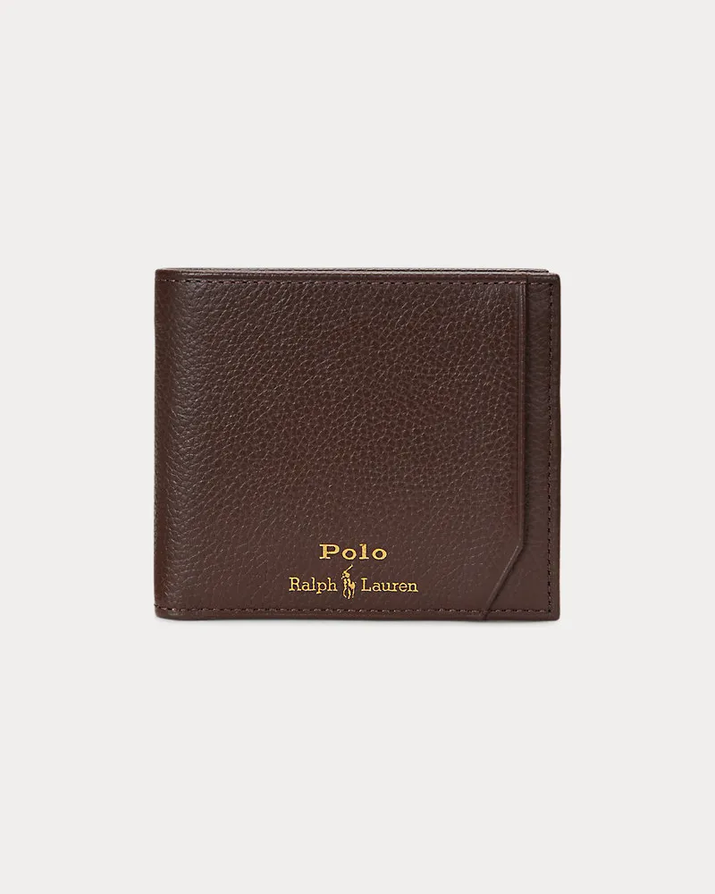 Ralph Lauren Brieftasche aus Narbenleder Brown
