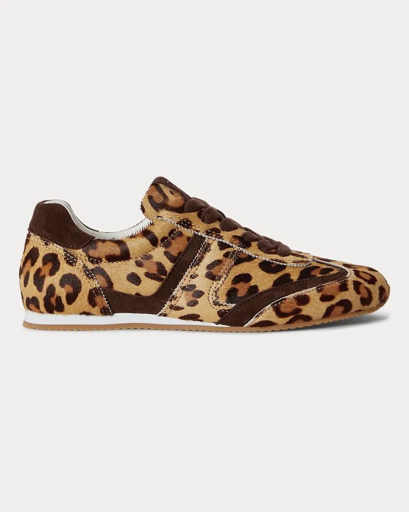 Ralph Lauren Wildledersneaker Dani mit Kalbsfell Brown