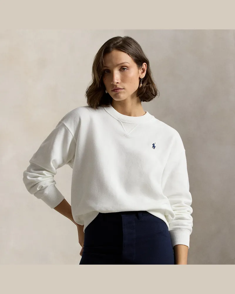 Ralph Lauren Leichter Rundhalspullover aus Fleece White