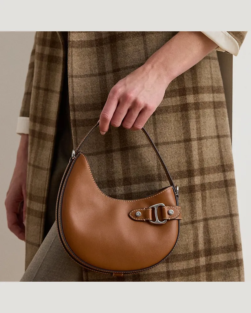 Ralph Lauren Kleine Umhängetasche Tasha aus Leder Brown