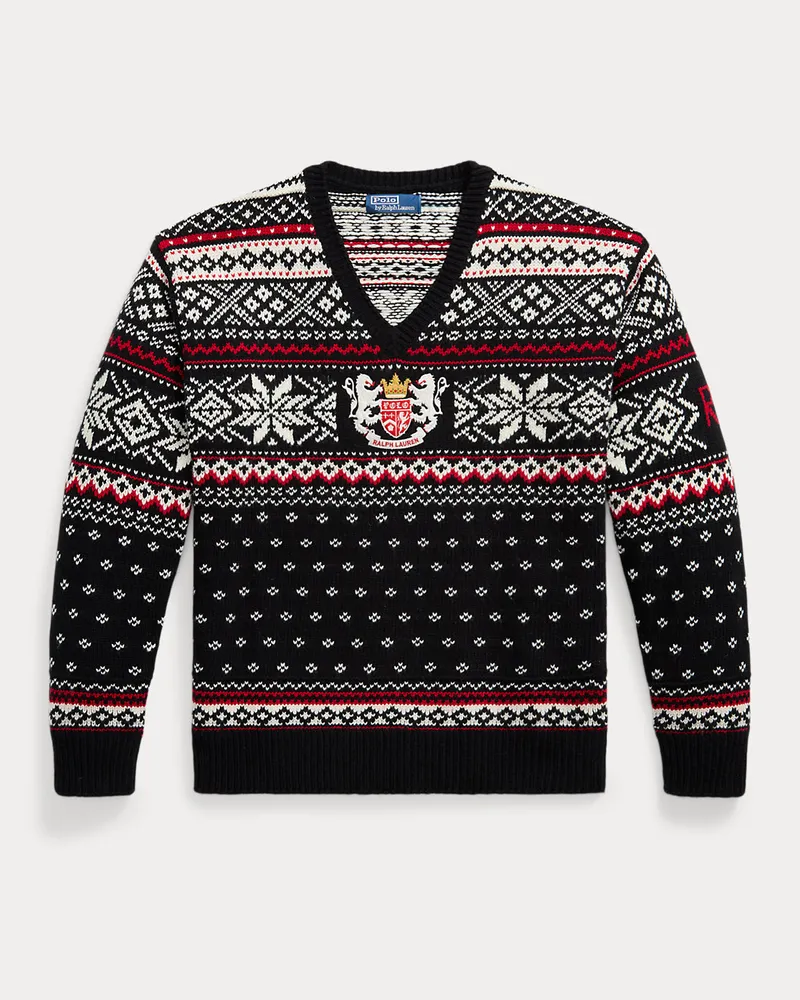 Ralph Lauren Wollpullover mit Stickerei Black