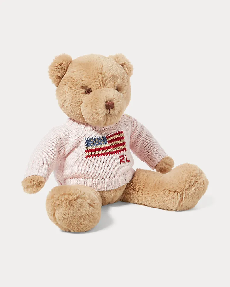 Ralph Lauren Kleiner Polo Bear mit Flaggenpullover Pink