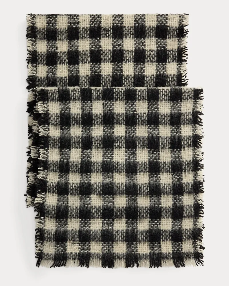 Ralph Lauren Karierter Wollschal Black