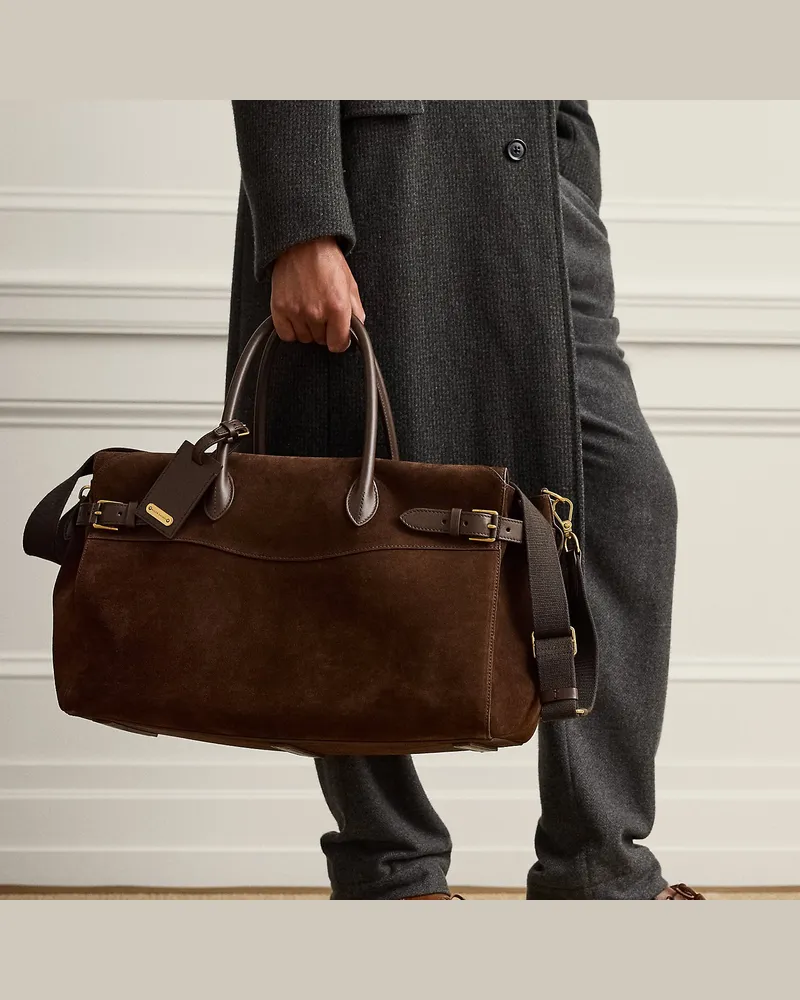 Ralph Lauren Reisetasche Bedford aus Kalbswildleder Brown