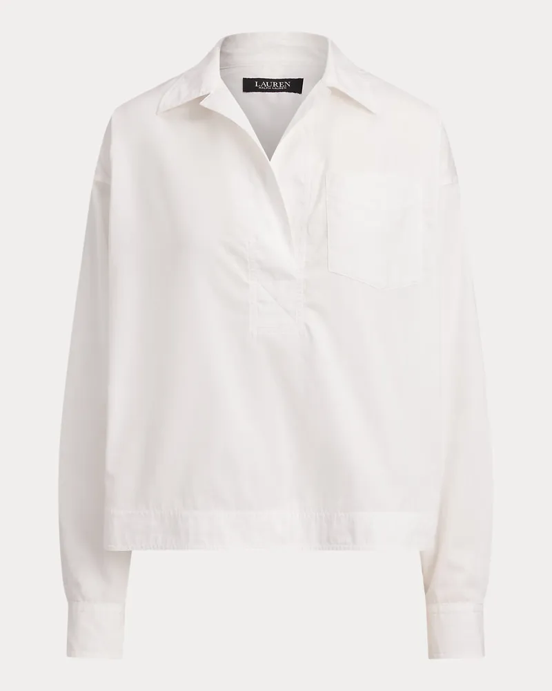 Ralph Lauren Verkürztes Hemd aus Baumwollstoff White