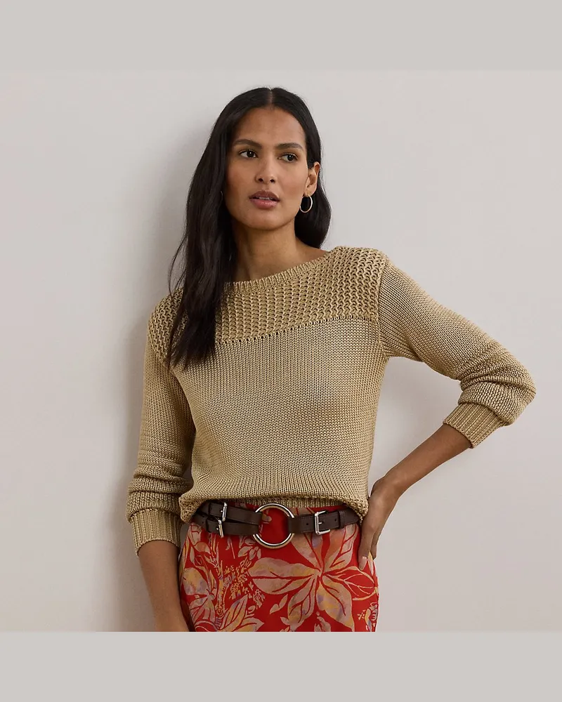 Ralph Lauren Pullover mit U-Boot-Ausschnitt Tan