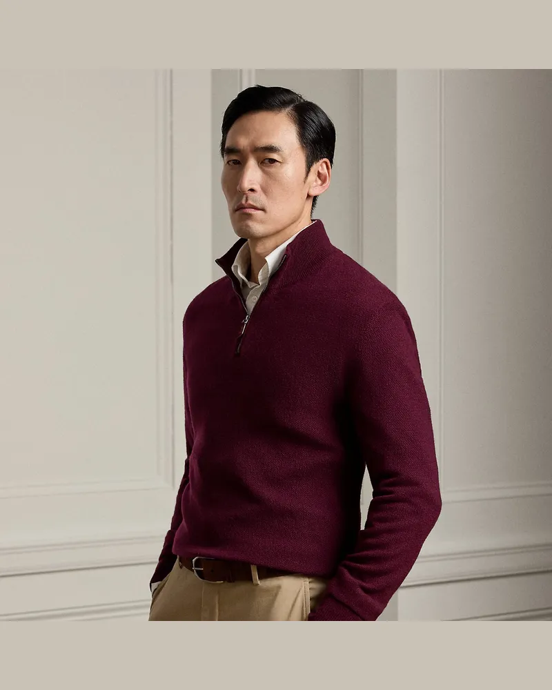 Ralph Lauren Kaschmirpullover mit Pfauenaugenmuster Red
