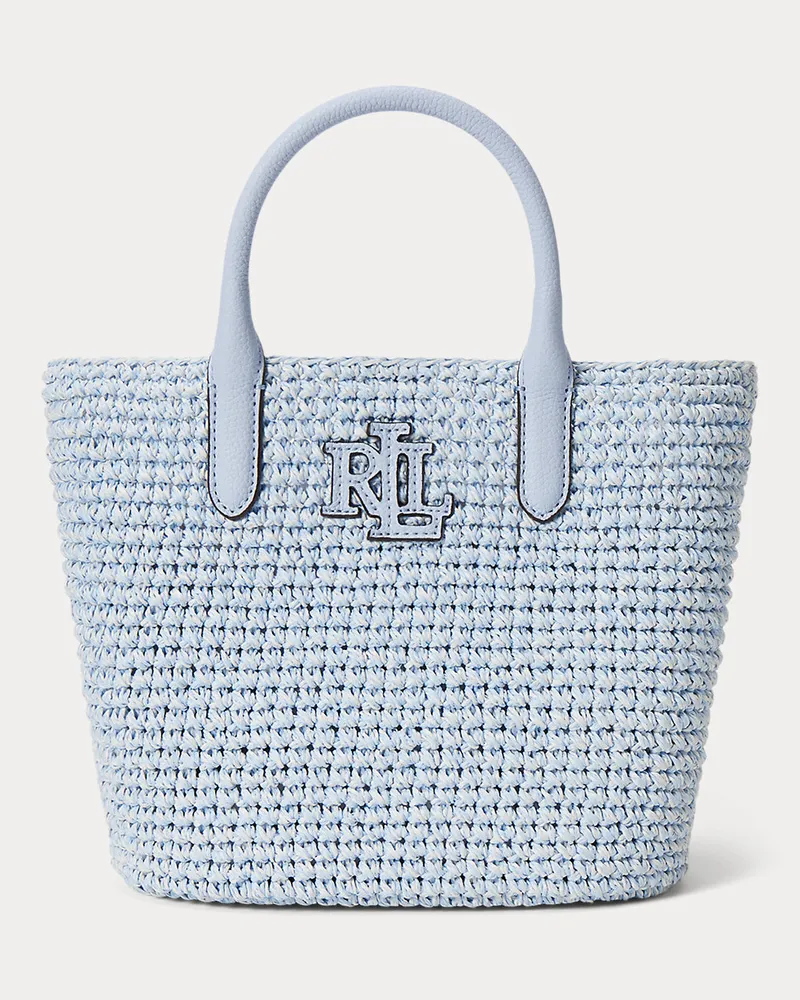 Ralph Lauren Strohtasche Adley mit Lederlogo Blue