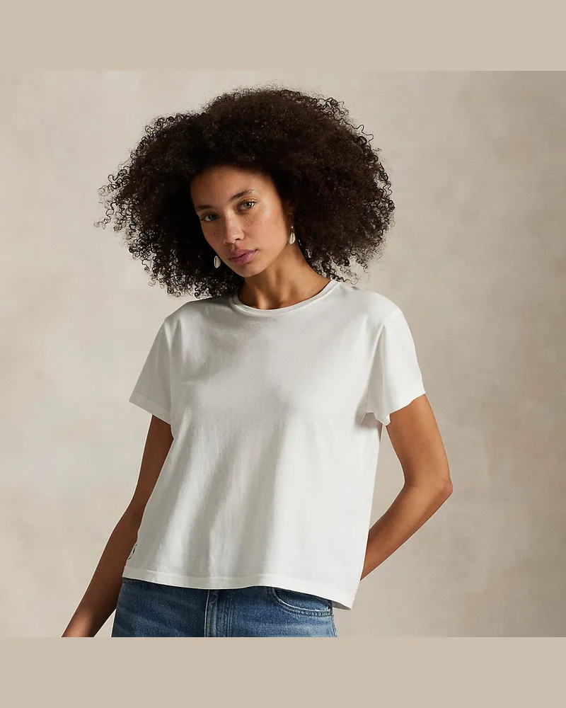 Ralph Lauren Classic-Shrunken-Fit T-Shirt aus Jersey White
