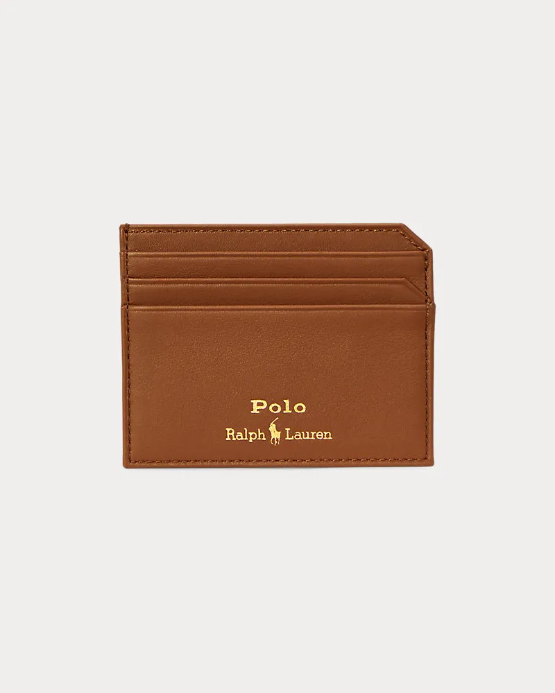 Ralph Lauren Kartenetui aus weichem Leder Brown