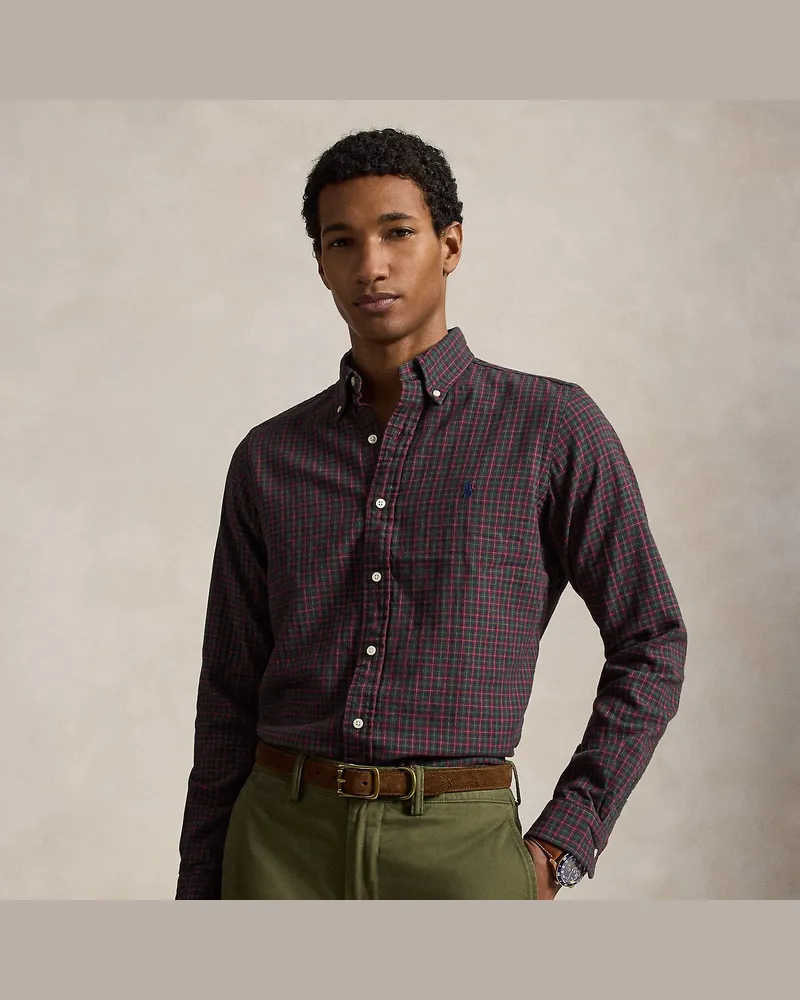 Ralph Lauren Custom-Fit Hemd aus beidseitigem Oxford Green