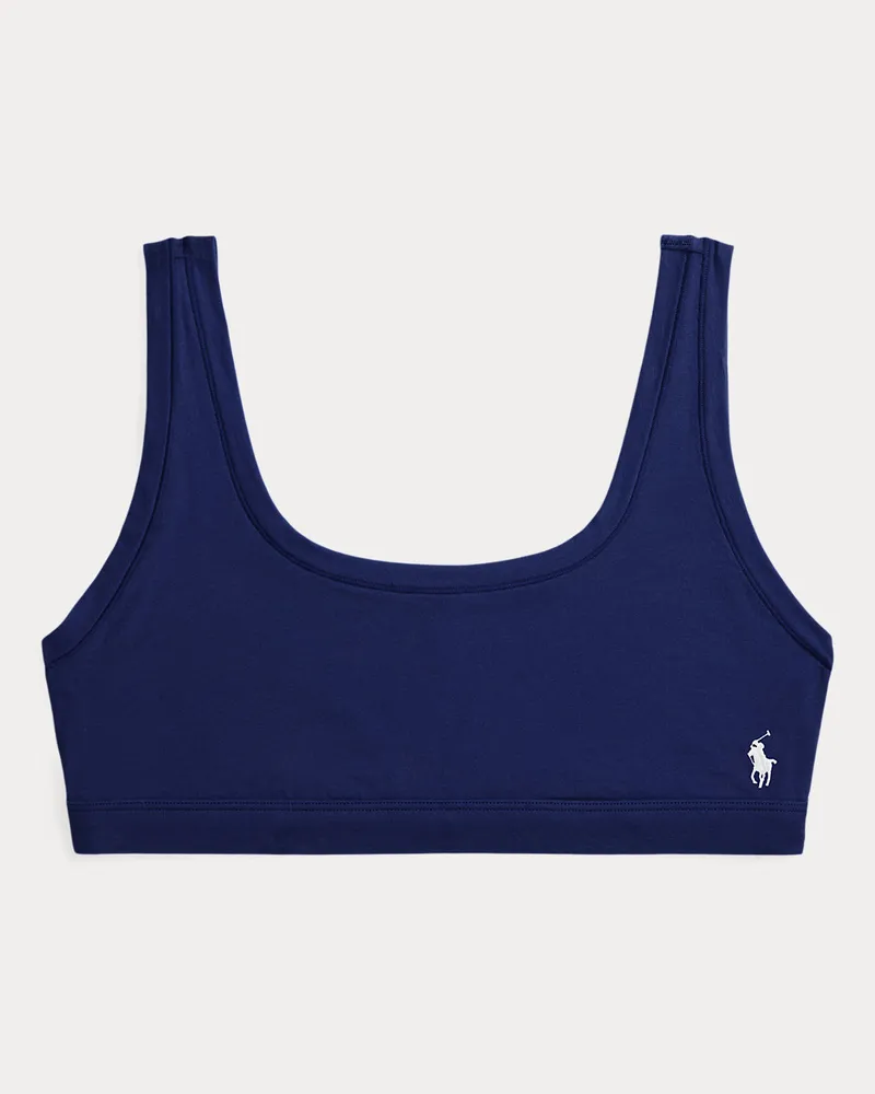 Ralph Lauren Baumwoll-Bustier mit rundem Ausschnitt Blue