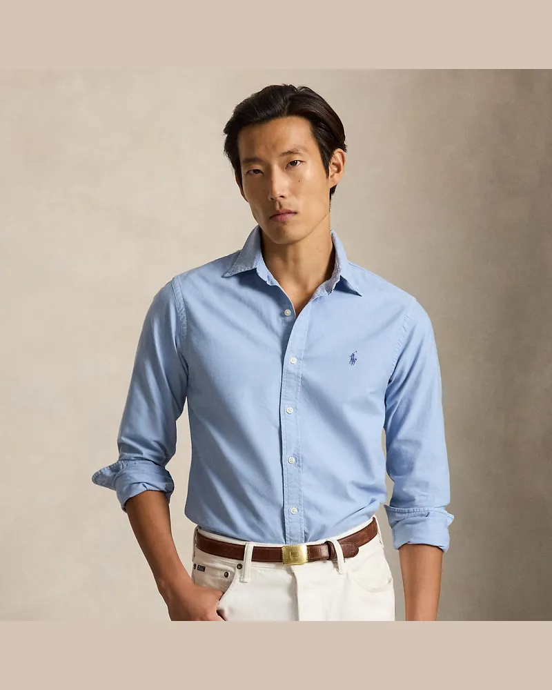 Ralph Lauren Gefärbtes Slim-Fit Oxfordhemd Blue