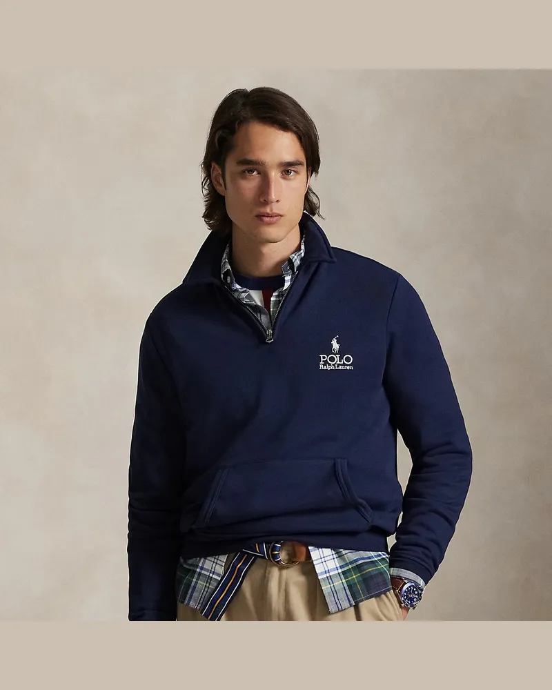 Ralph Lauren Fleece-Sweatshirt mit Kragen und Logo Blue