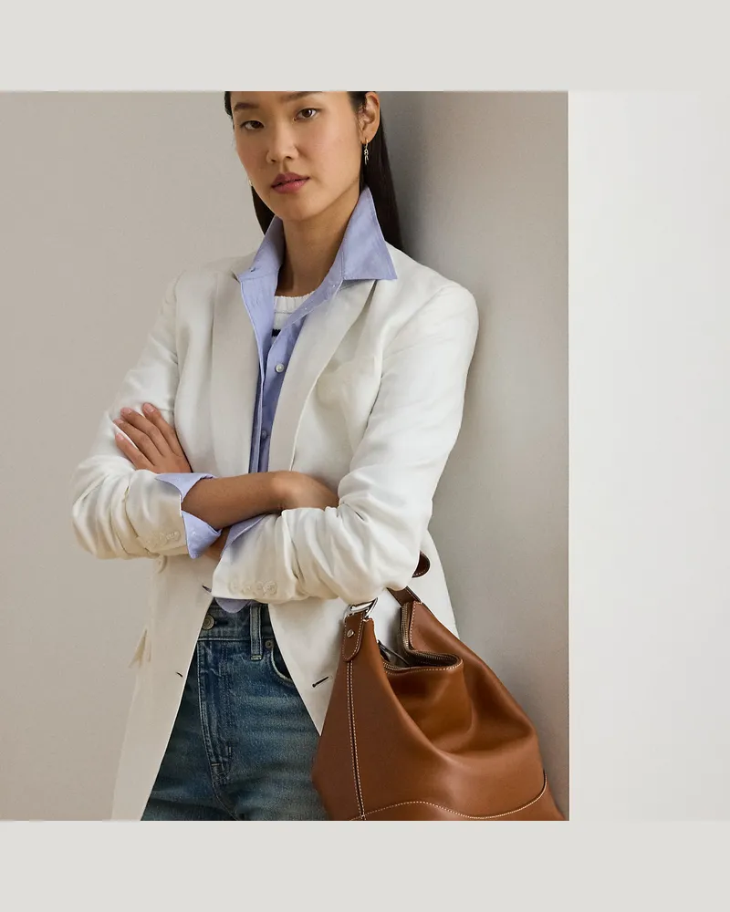 Ralph Lauren Große Leder-Beuteltasche Tasha Brown