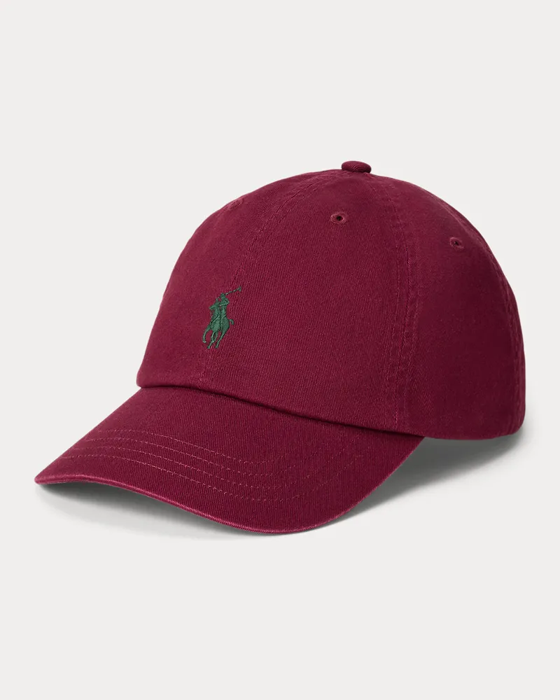 Ralph Lauren Klassische Baumwollchino-Baseballkappe Red