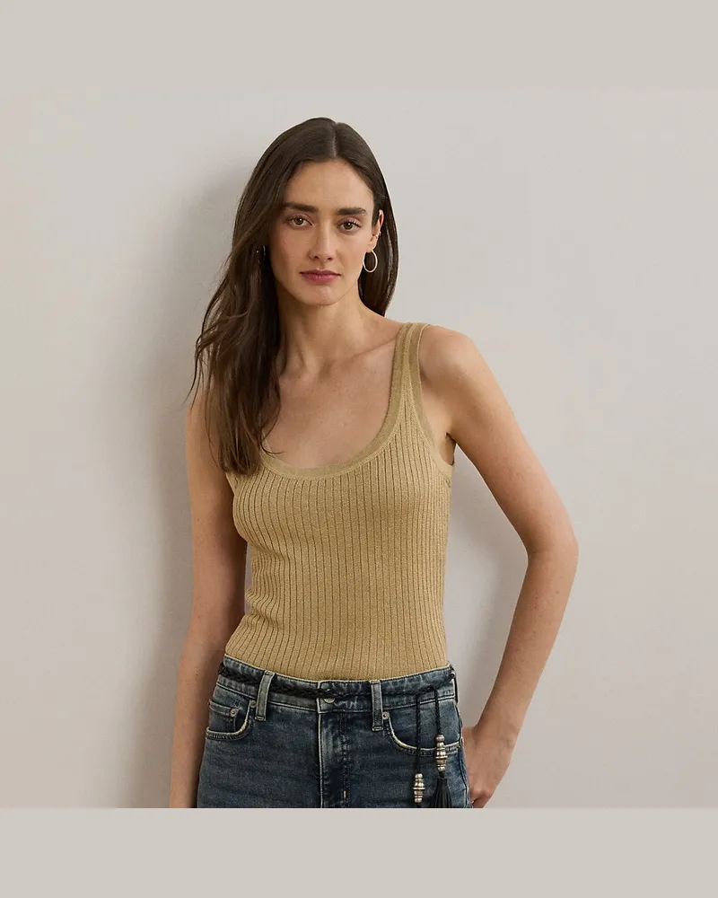 Ralph Lauren Ärmelloser Pullover aus Leinenmischung Tan
