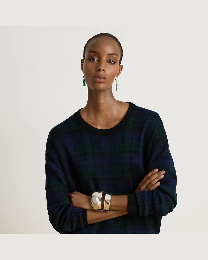 Ralph Lauren Wollpullover mit Black-Watch-Karomuster Black