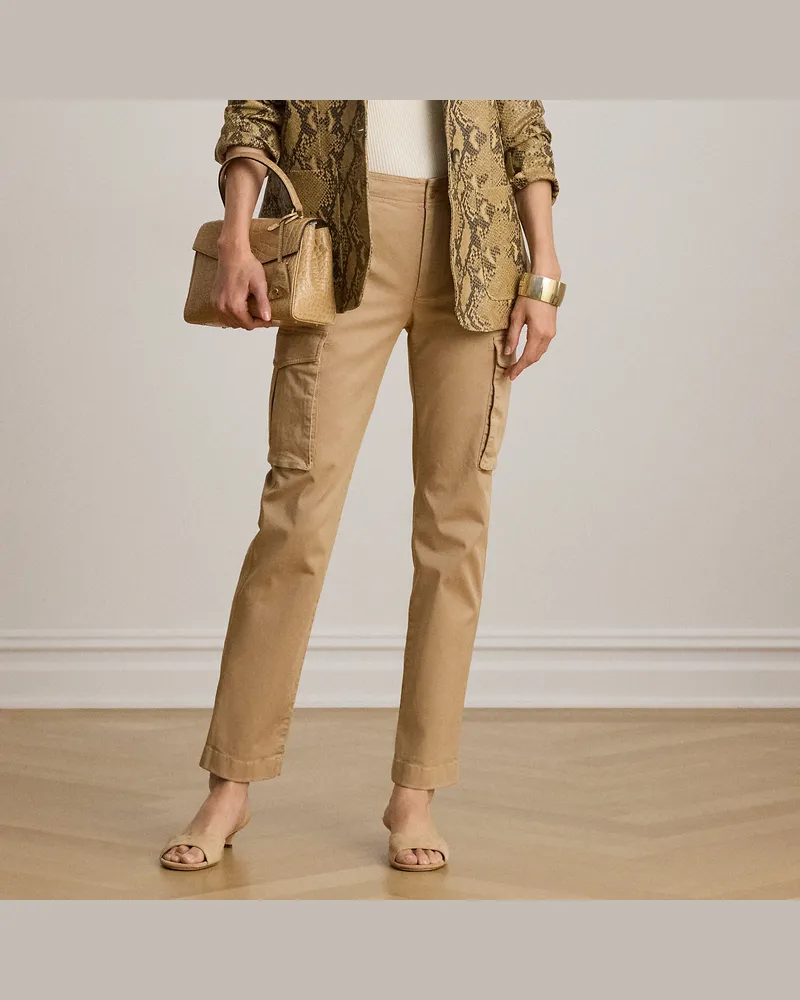 Ralph Lauren Chino-Cargohose in 3/4-Länge Tan