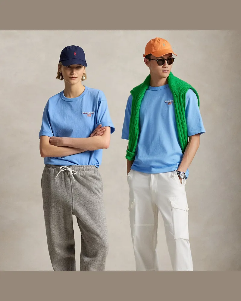 Ralph Lauren Relaxed-Fit Jersey-T-Shirt Polo Sport Blue