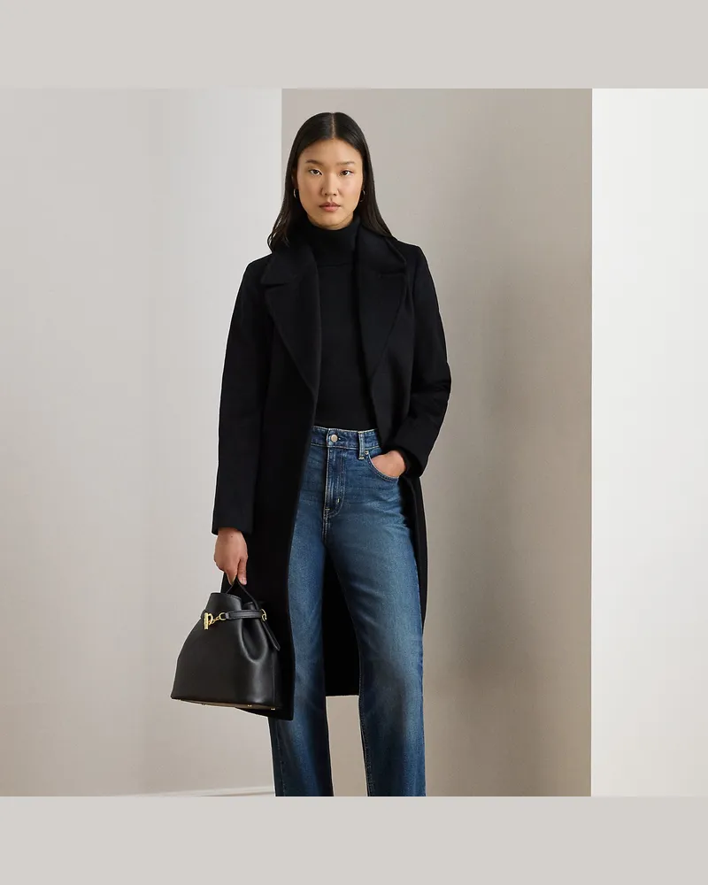Ralph Lauren Kurzgrößen - Mantel mit Bindegürtel Black