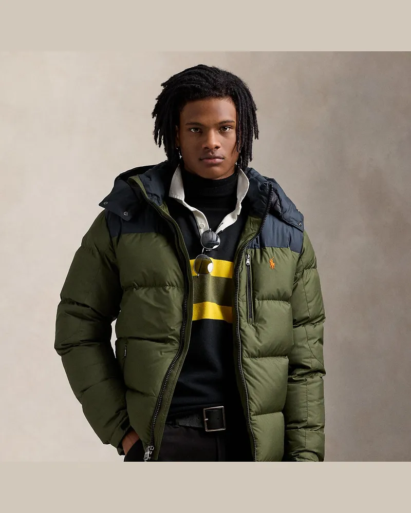 Ralph Lauren Die Color-Block-Daunenjacke Gorham Green
