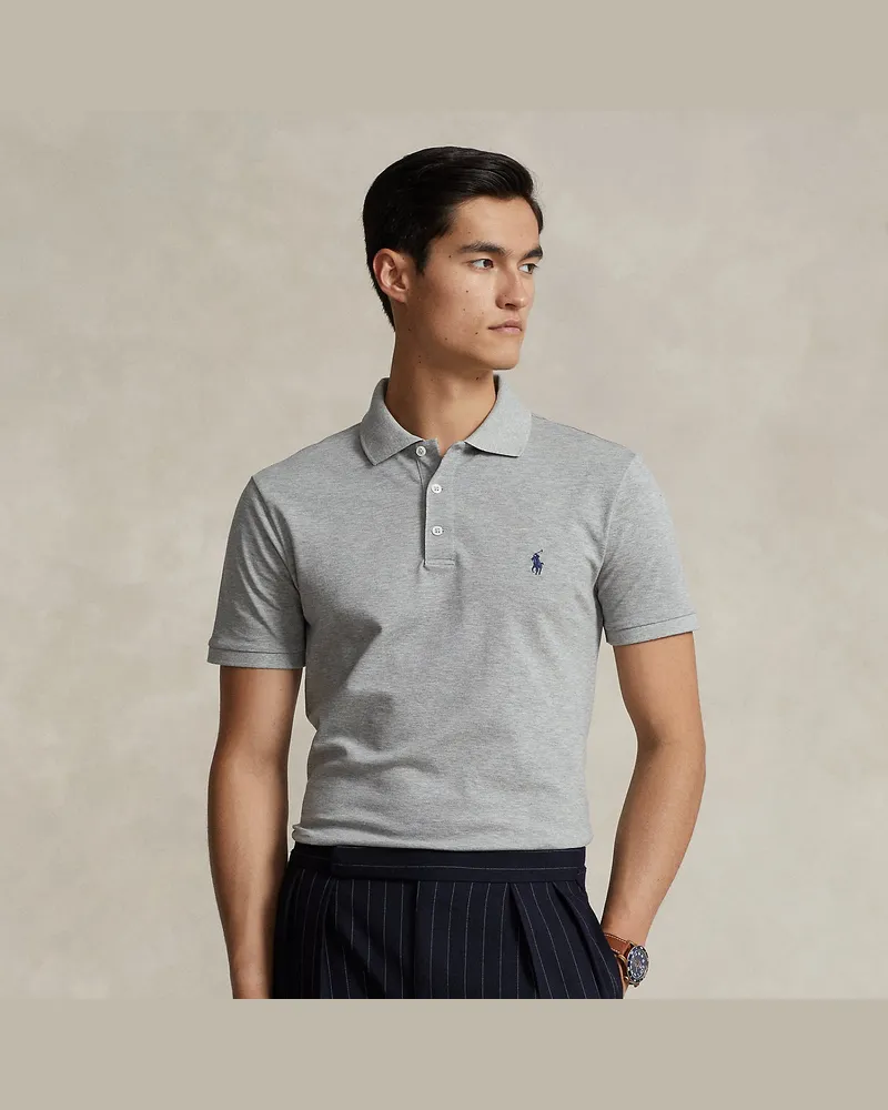 Ralph Lauren Stretch-Piqué-Polo im Slim-Fit Grey