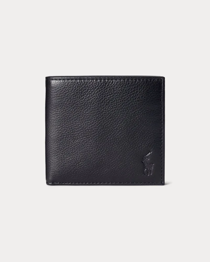 Ralph Lauren Brieftasche aus Narbenleder Black