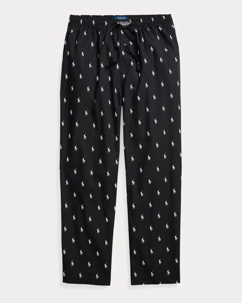 Ralph Lauren Pyjamahose mit charakteristischem Pony Black