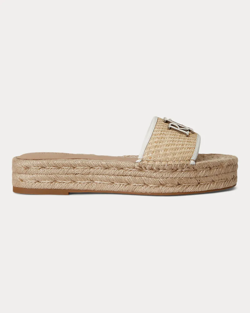 Ralph Lauren Bast-Espadrille Polly mit Lederbesatz Natural