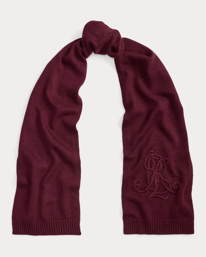 Ralph Lauren Schal mit gesticktem Logo Red