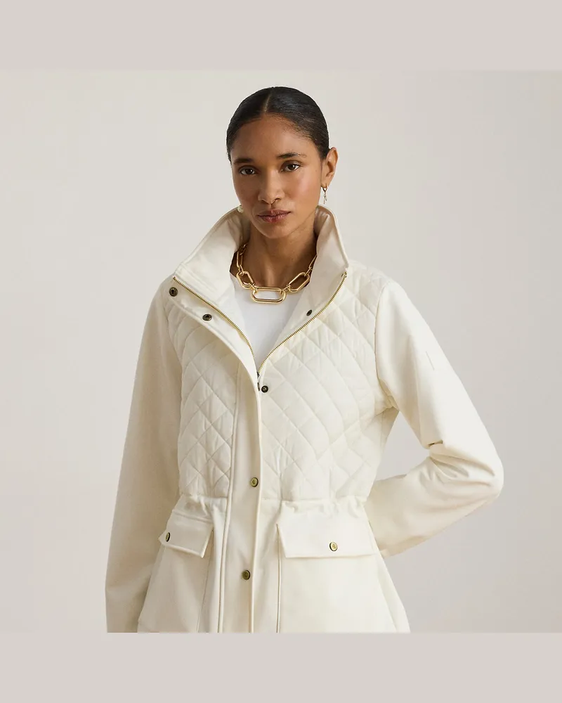 Ralph Lauren Rautensteppjacke mit Tunnelkragen White