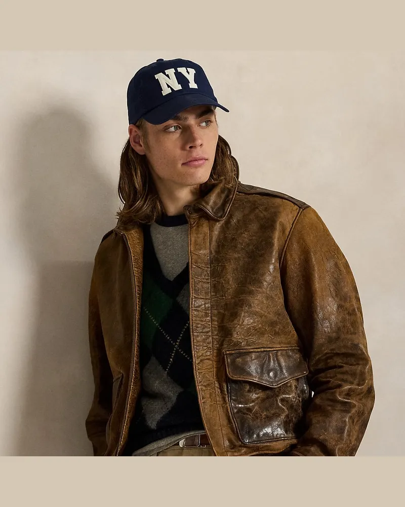 Ralph Lauren Pilotenjacke aus Leder Brown