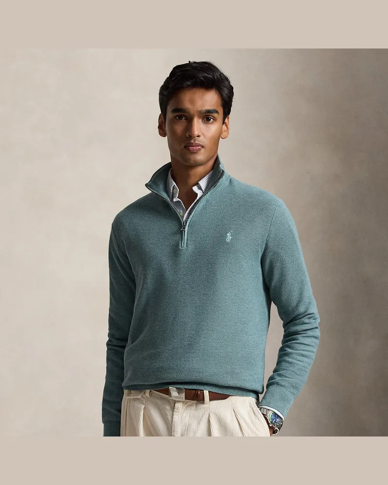 Ralph Lauren Pullover aus Baumwollpiqué Blue