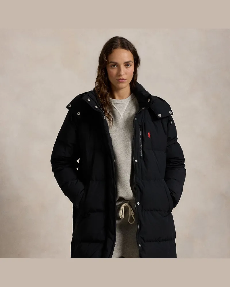 Ralph Lauren Daunenmantel mit Kapuze Black