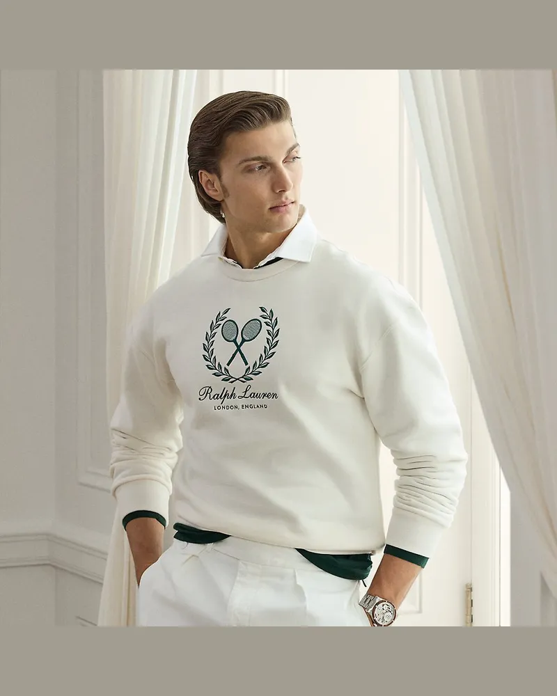 Ralph Lauren Baumwoll-Kaschmir-Sweatshirt mit Wappen Cream