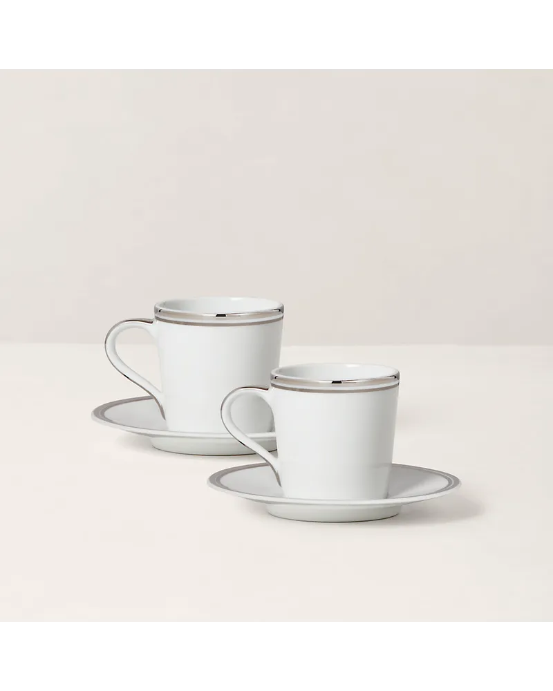 Ralph Lauren Home Espressotassen-Geschenkset Wilshire Silver