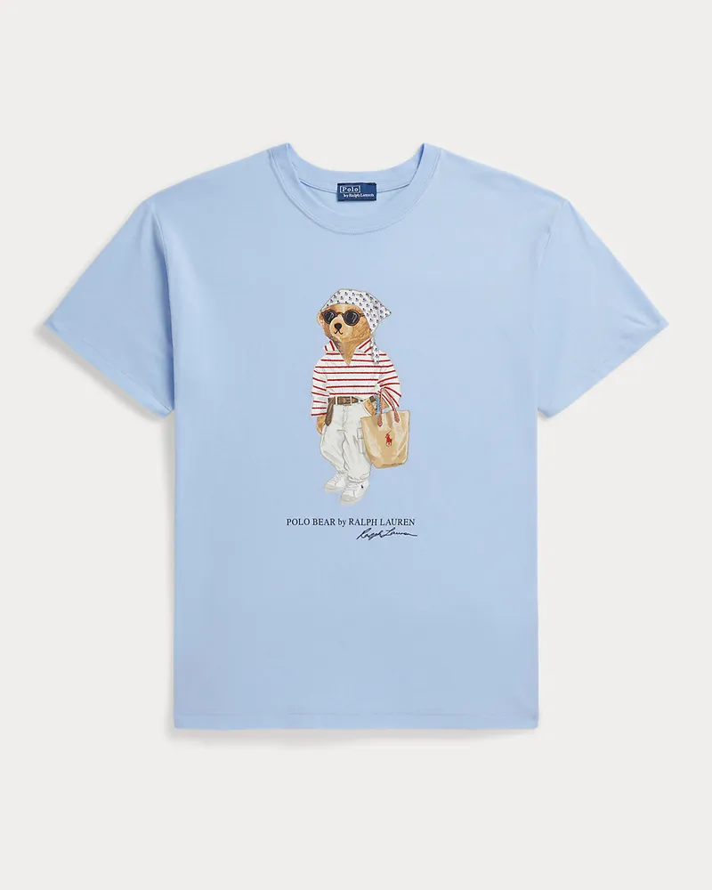 Ralph Lauren Baumwolljersey-T-Shirt mit Polo Bear Blue