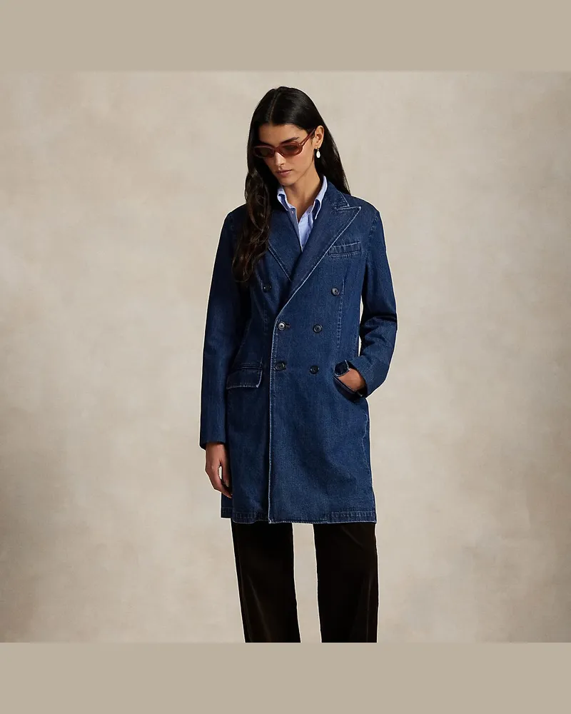 Ralph Lauren Zweireihige Jacke aus Denim Blue