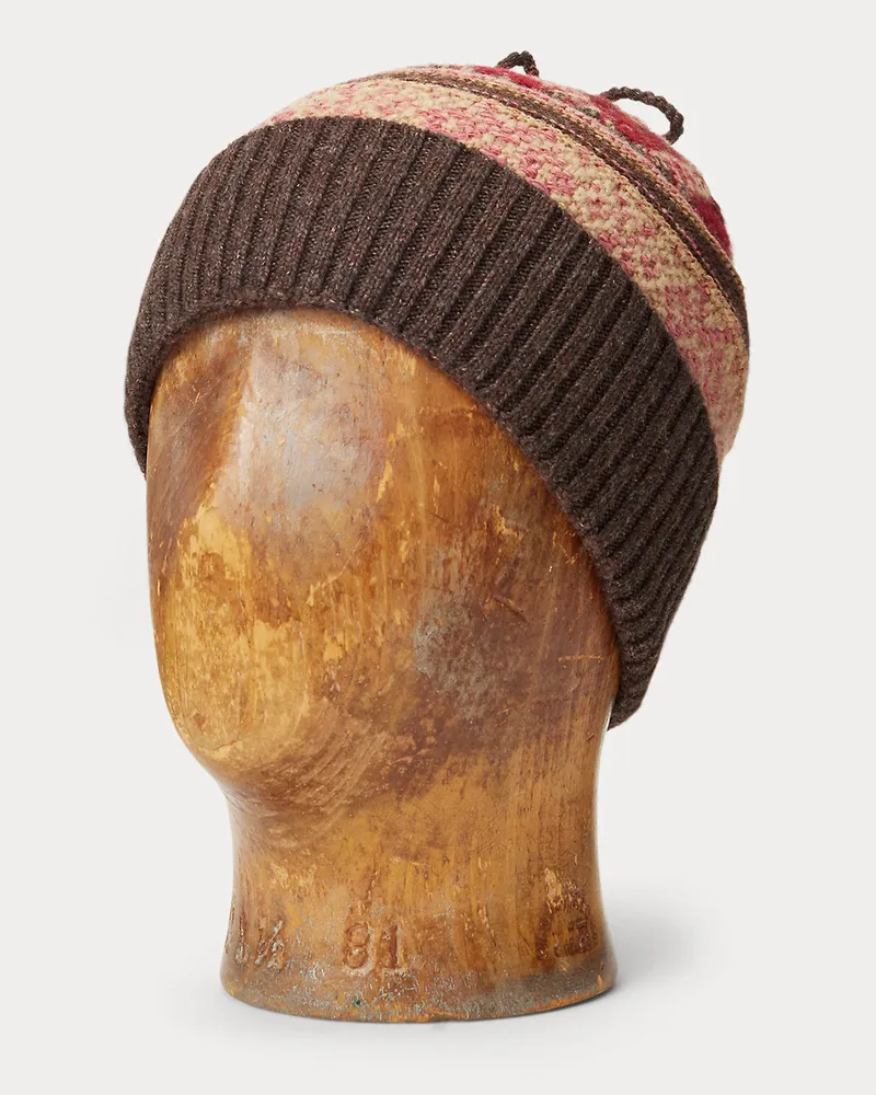Ralph Lauren Jacquard-Strickmütze aus Wollmischung Brown