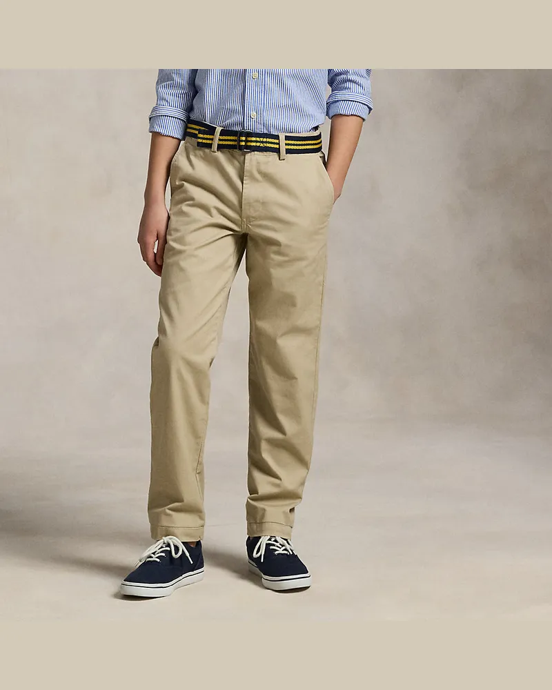 Ralph Lauren Slim-Fit Stretch-Twillhose mit Gürtel Tan
