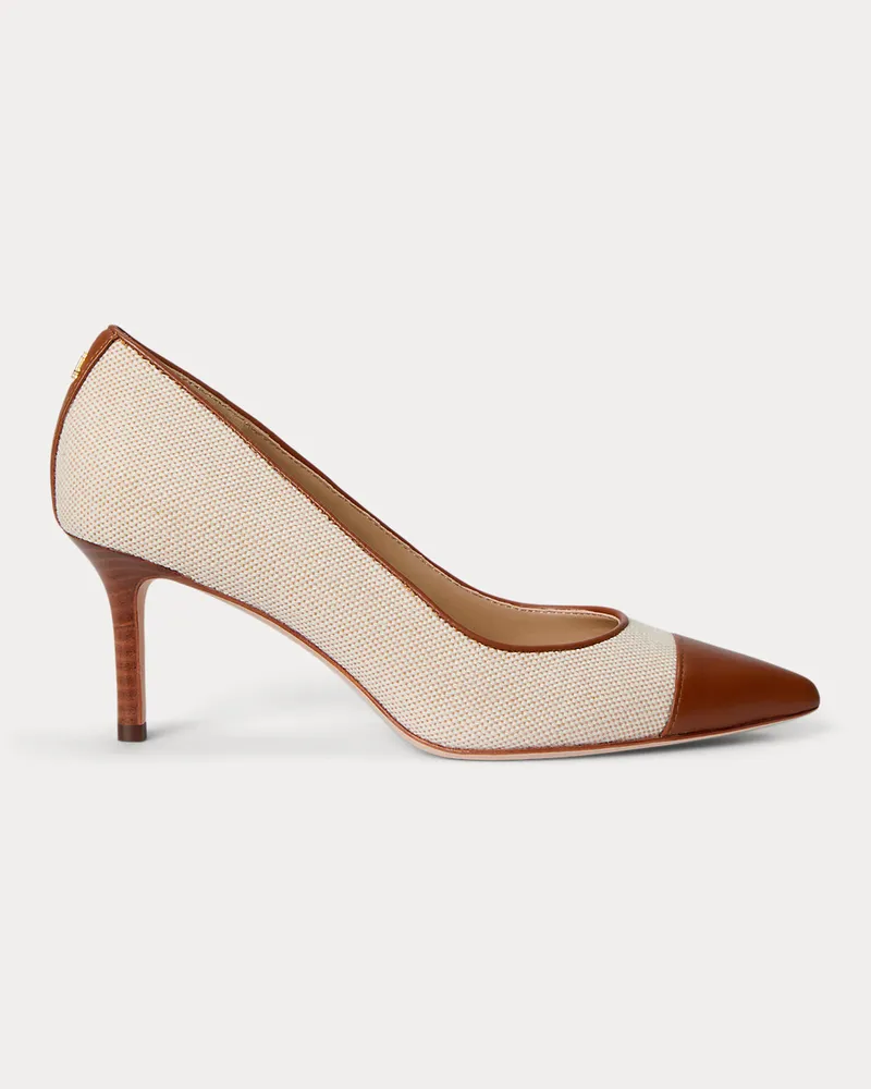 Ralph Lauren Pumps Lanette III aus Segeltuch & Leder Tan