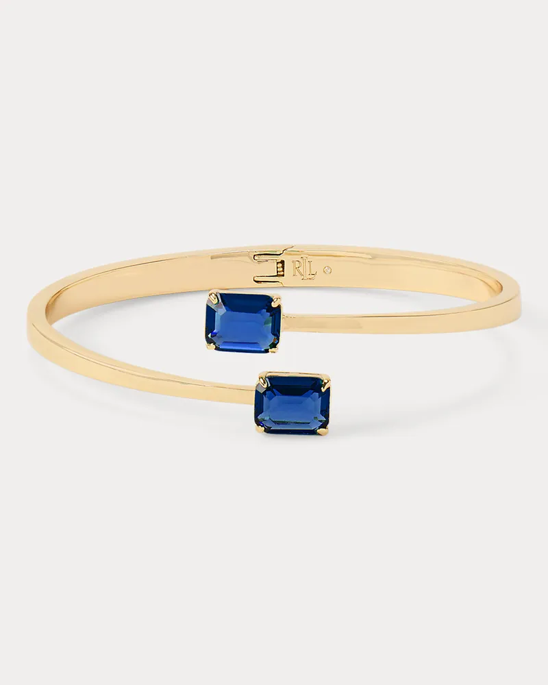 Ralph Lauren Vergoldeter Scharnierarmreif mit Steinen Gold