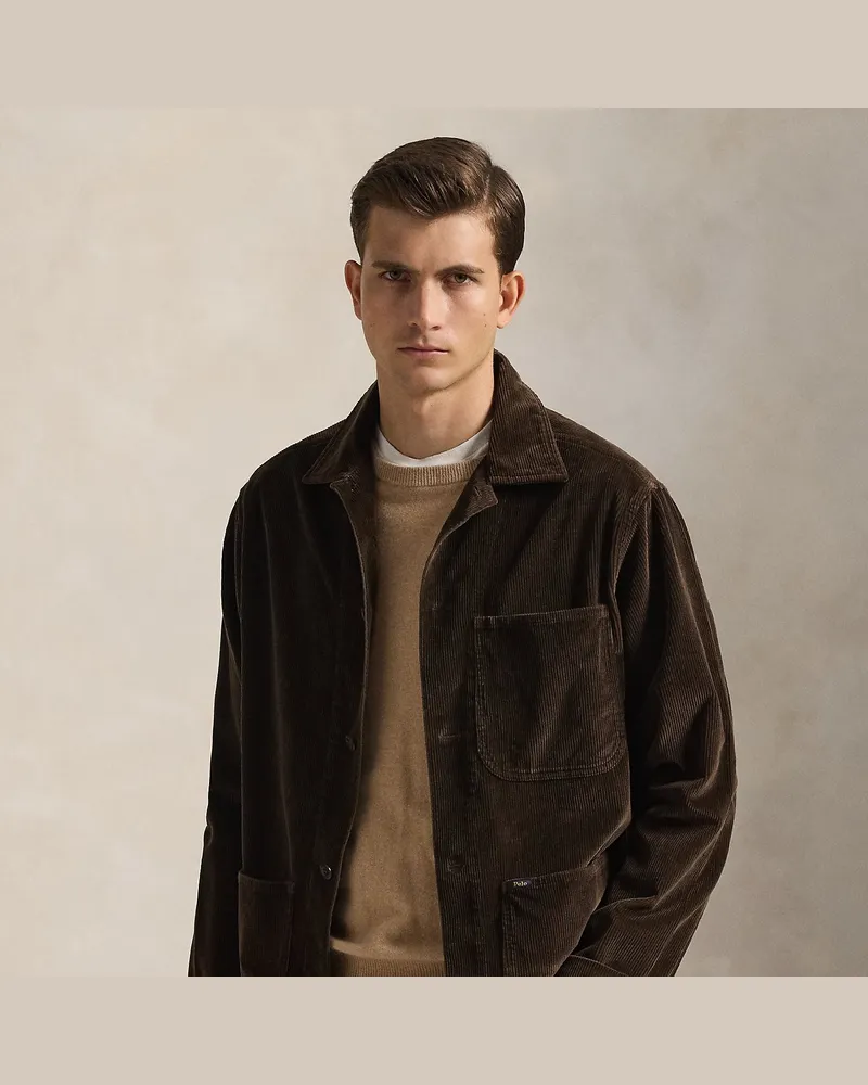 Ralph Lauren Utility-Hemdjacke aus Kordsamt Brown