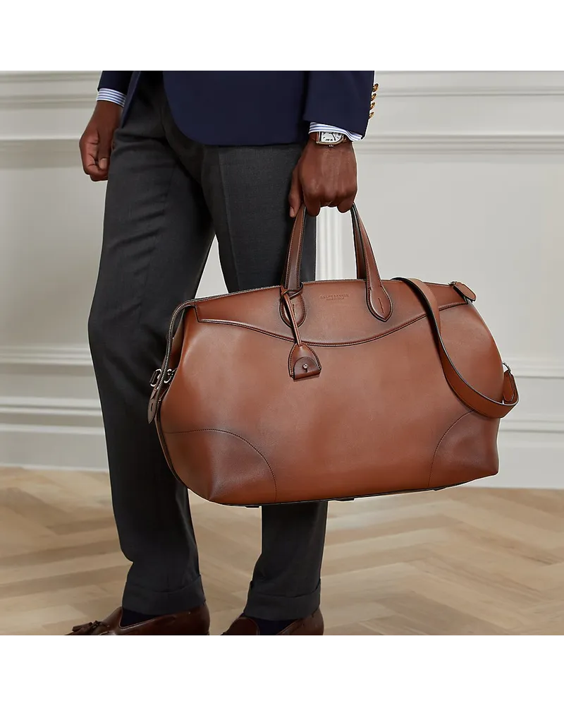 Ralph Lauren Reisetasche Voyager aus Kalbsleder Brown