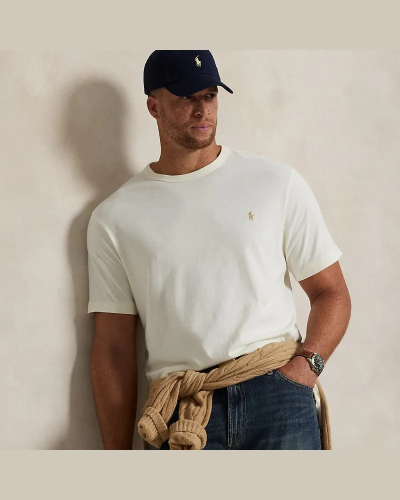 Ralph Lauren Große Größen - Rundhals-T-Shirt aus Jersey Cream