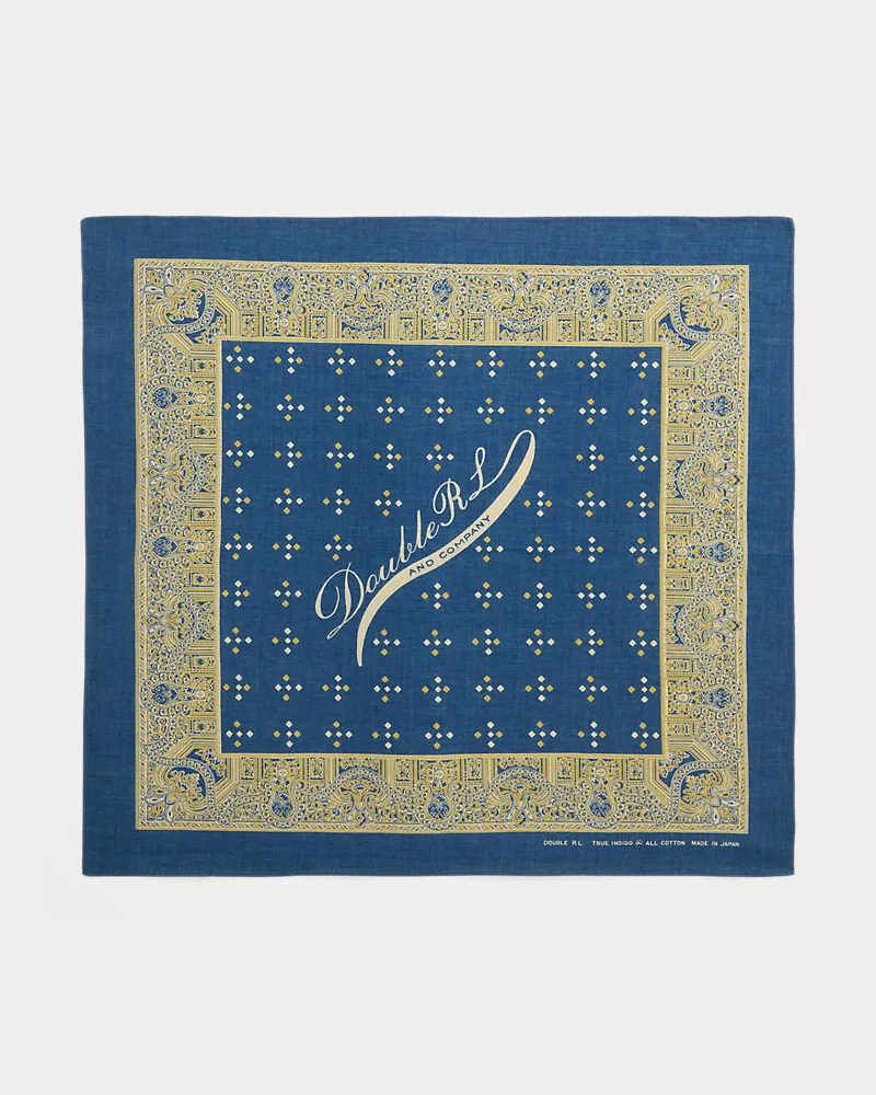 Ralph Lauren Indigo-Baumwollbandana mit Logo Blue