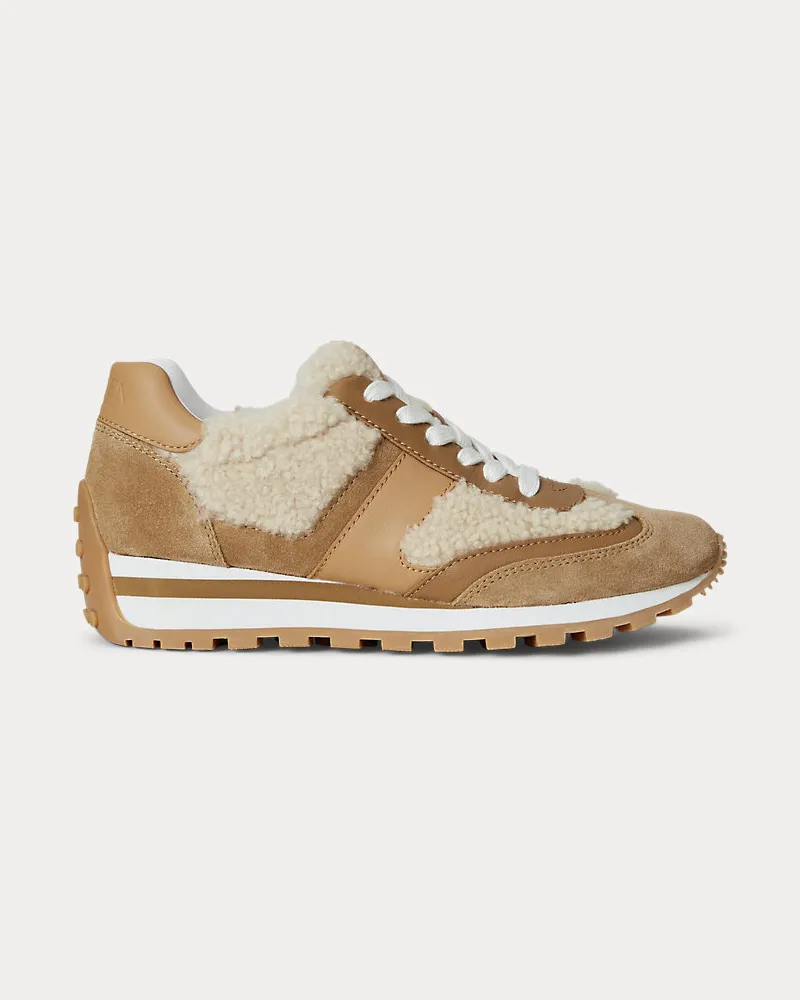 Ralph Lauren Wildledersneaker Dani mit Lammfellbesatz Natural